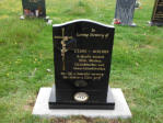 WCE13 - 2'6" All Polished Black Ogee style Headstone, with Bronze Cross and Rose.