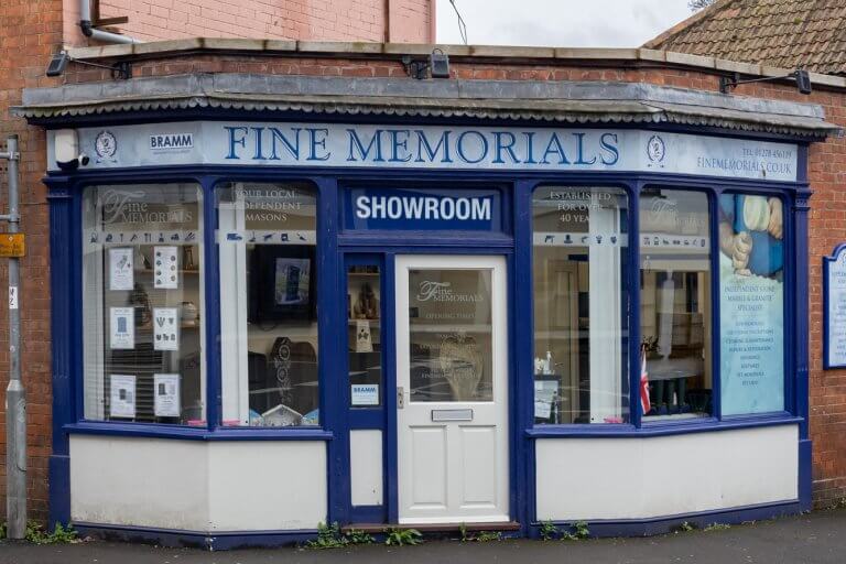Bridgwater showroom at Fine Memorials – premium headstones and gravestones crafted for Somerset families