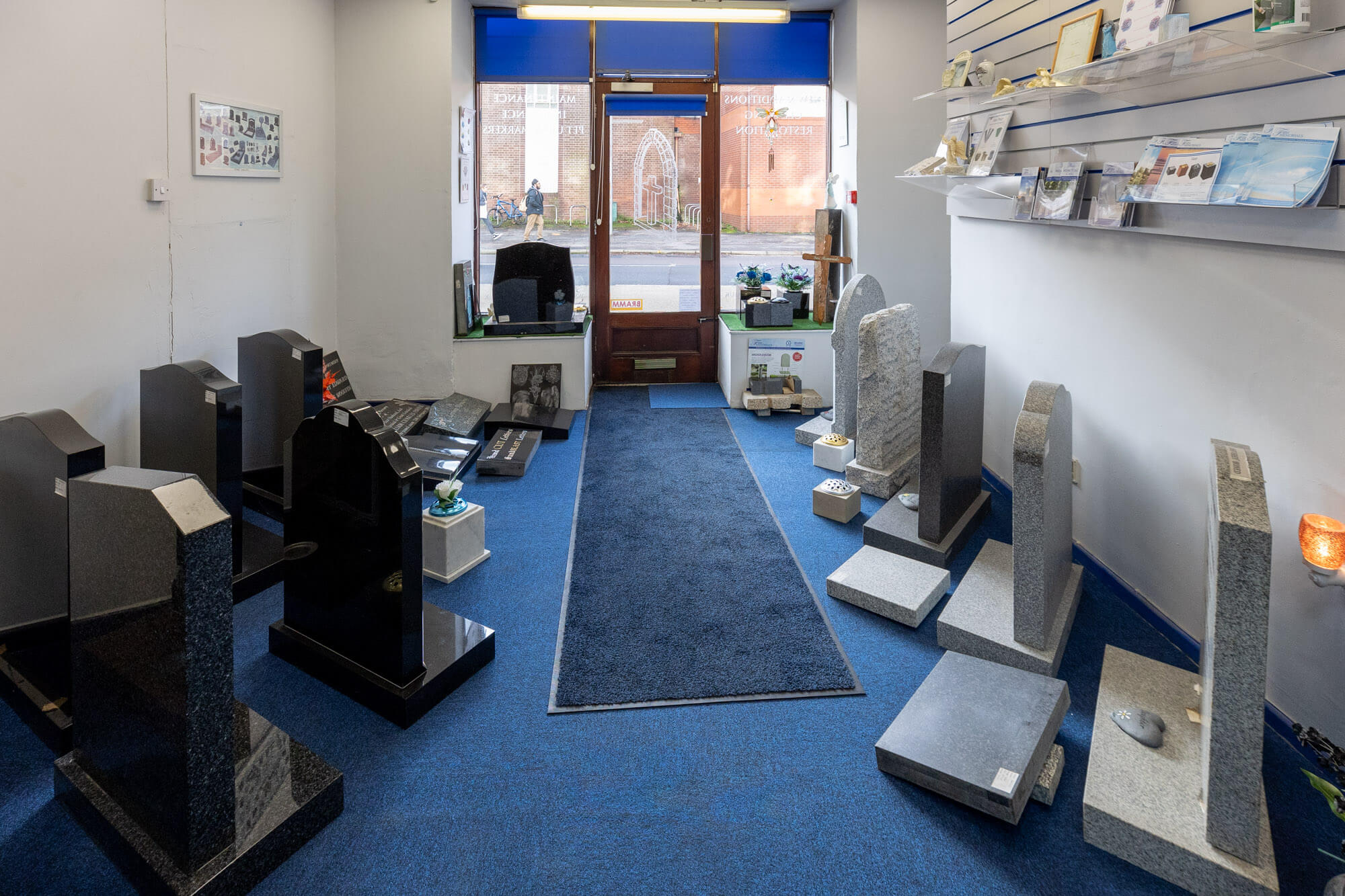Exeter Fine Memorials memorial stone masons headstones, cremation memorials, showroom interior, 11 heavitree road December 2024 Exterior 2