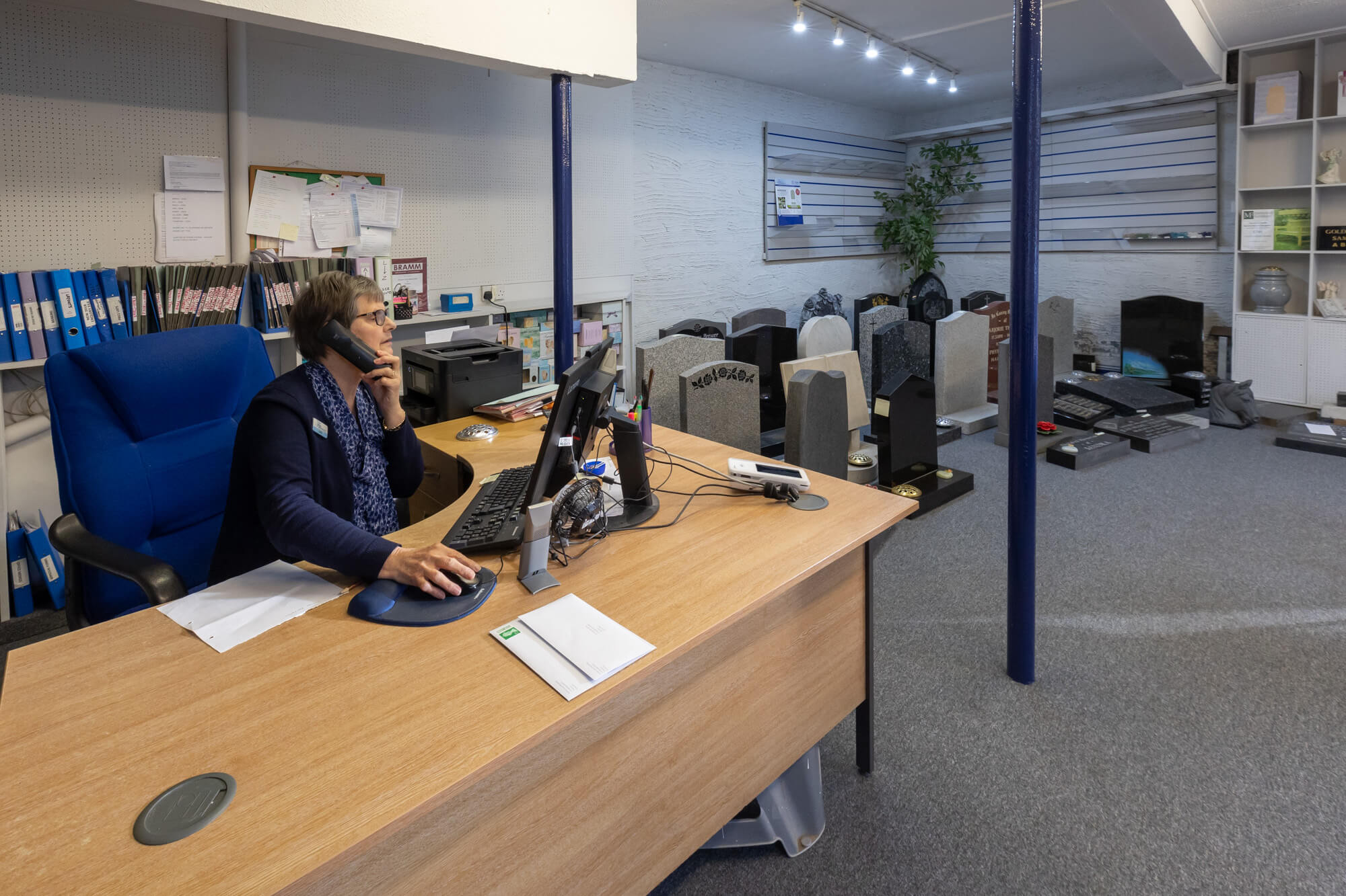 Interior photograph of Fine Memorials in Tiverton, supplier of headstones and gravestones around Tiverton and Mid Devon