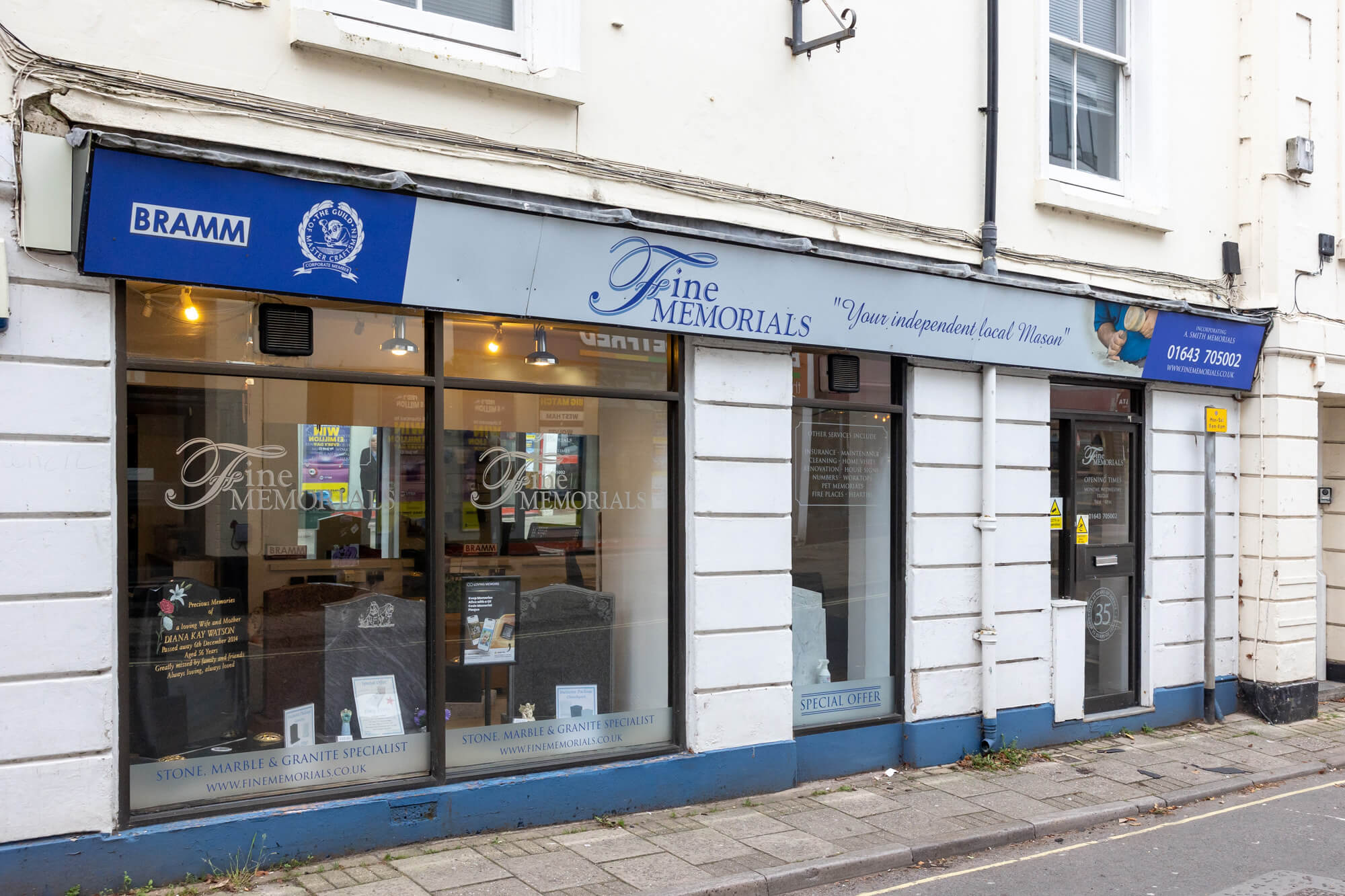 Minehead Fine Memorials. Monumental Stone Masons, Memorials,headstones December 2024 Exterior shot