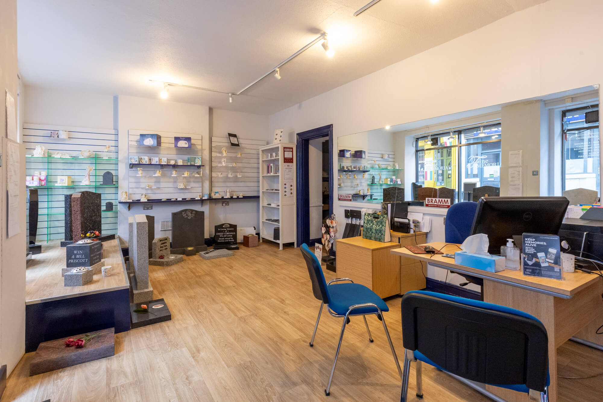 Minehead Fine Memorials Interior. Providing memorial stone masonry and headstones