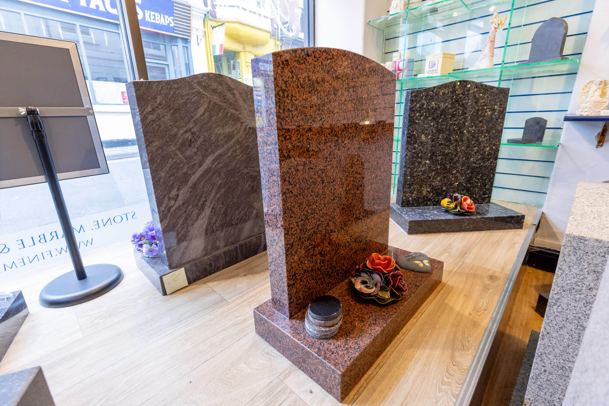 Minehead Fine Memorials Interior. Providing memorial stone masonry and headstones