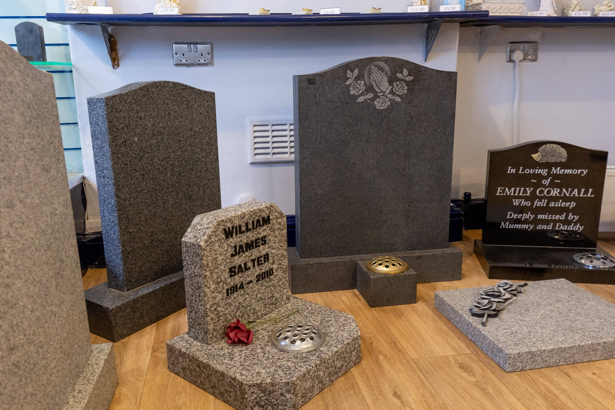 Minehead Fine Memorials Interior. Providing memorial stone masonry and headstones